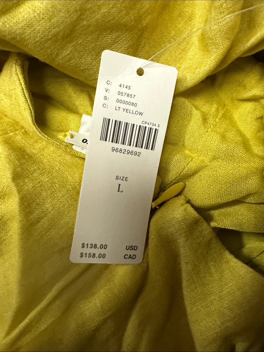 NWT! By Anthropologie Yellow Asymmetrical Linen Maxi Dress 🌐 🎶 - Picture 7 of 8